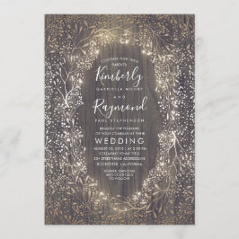 Gold Gipskraut Wreath | Rustikale Hochzeit Einladung