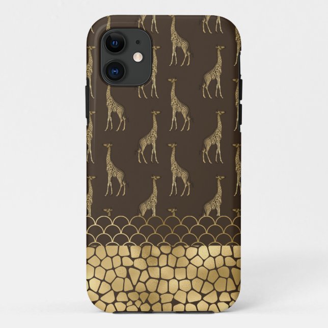 Gold Giraffe African Safari Stilvoller Chic Case-Mate iPhone Hülle (Rückseite)