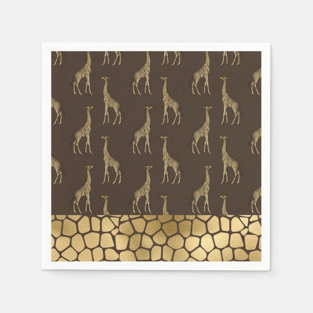 Gold Giraffe Chic Elegant Stilvoll Serviette (Vorderseite)