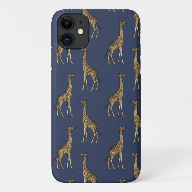 Gold Giraffe Navy BlueCase-Mate iPhone Case (Rückseite)