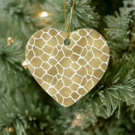 Gold Giraffe Print Keramik Ornament
