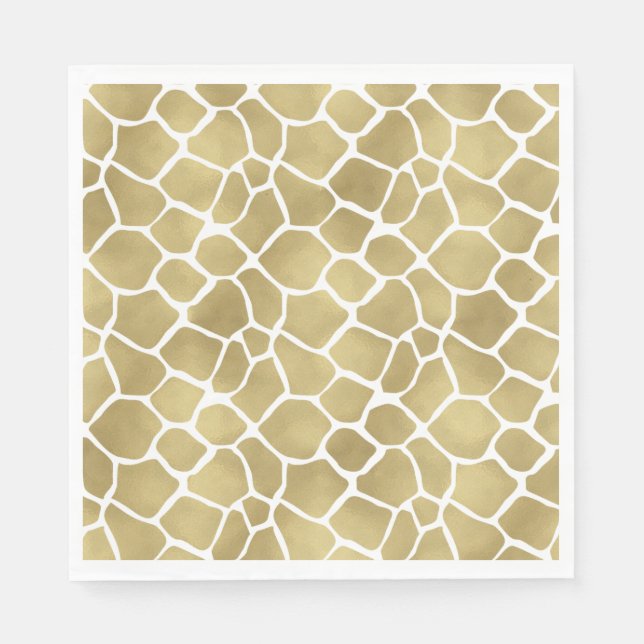 Gold Giraffe Print Serviette (Vorderseite)