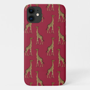 Gold Giraffe Stilvolles Burgund Moderner Chic Stil Case-Mate iPhone Hülle