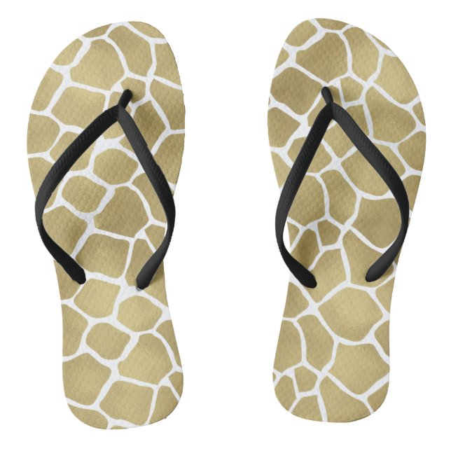 Gold-Giraffen-Print Flip Flops (Fußbett)