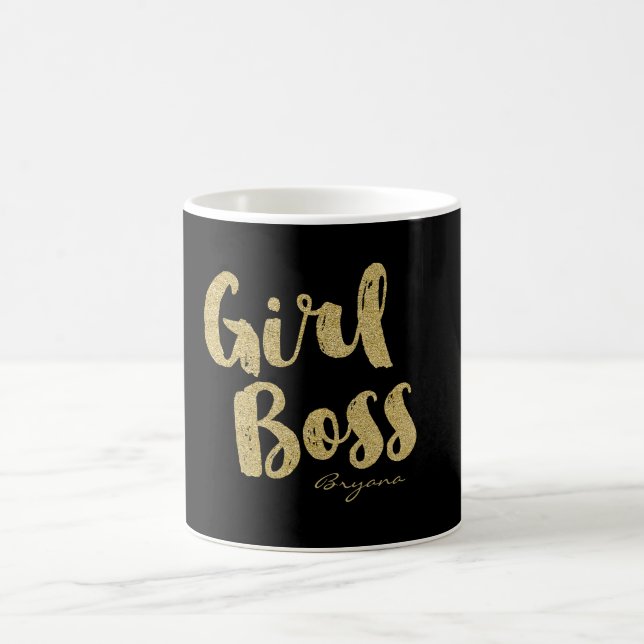 Gold GIRL BOSS Imitate Foil Typ Moderne Kaffee Tas Tasse (Mittel)