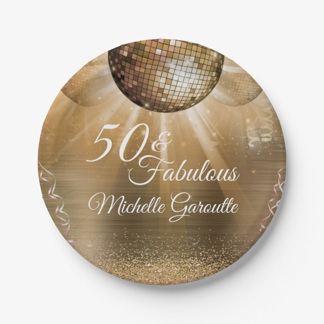 Gold Glam 50 und Fabelhaft Pappteller (Vorderseite)