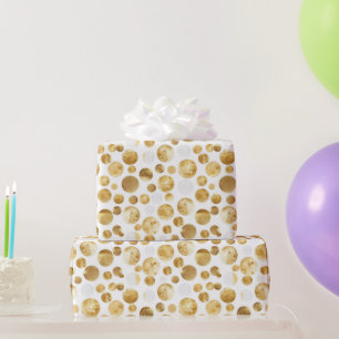 Gold Glam Abstrakt Dots Geburtstag Geschenkpapier