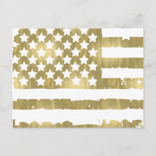 Gold Glam Abstrakt USA Flag Postkarte
