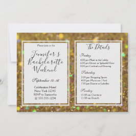Gold Glam Bachelorette Weekend Party Einladung