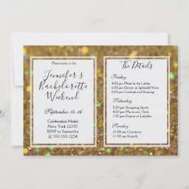 Gold Glam Bachelorette Weekend Party Einladung