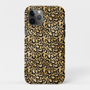 Gold Glam Black Leopard Print Case-Mate iPhone Hülle