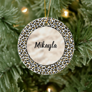 Gold Glam Black Leopard Print gleich gut Keramik Ornament