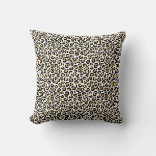 Gold Glam Black Leopard Print Kissen
