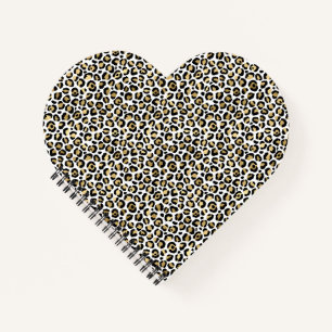 Gold Glam Black Leopard Print Notizbuch