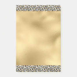 Gold Glam Black Leopard Print Post-it Klebezettel