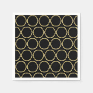 Gold Glam & Black Ringe (Jede Farbe) Modern Glam Serviette