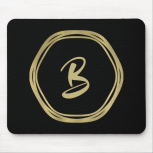 Gold Glam & Black Ringe (Jede Farbe) Moderne Glamo Mousepad