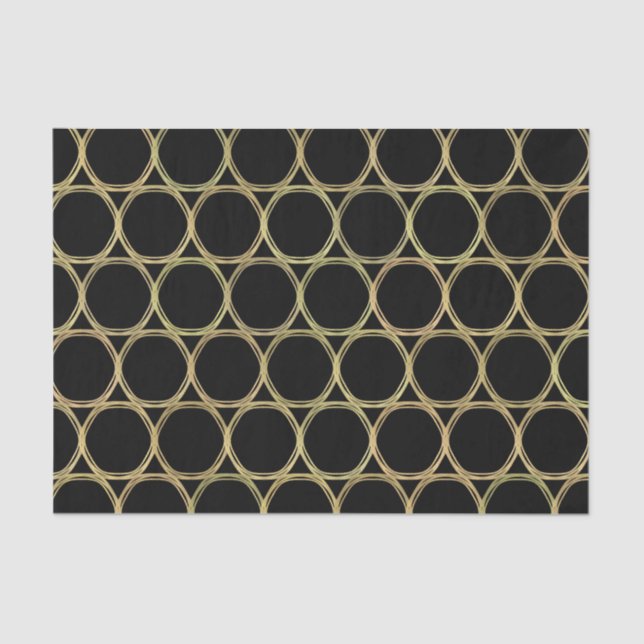 Gold Glam & Black Rings (Jegliche Farbe) Modernes  Seidenpapier (Vorderseite)