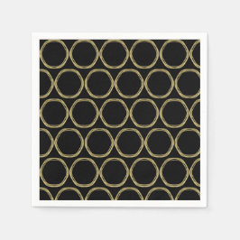 Gold Glam & Black Rings (Jegliche Farbe) Modernes Serviette