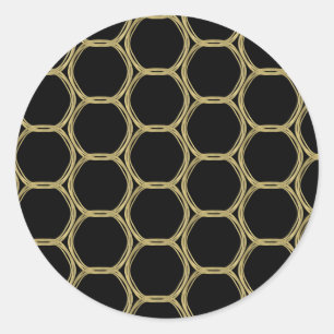 Gold Glam & Black Rings Moderne Glam Party Runder Aufkleber