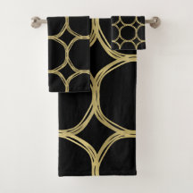 Gold Glam & Black Rings Modernes Glam