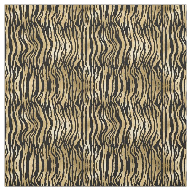 Gold Glam Black Zebra Print Stoff (Muster)
