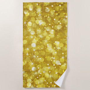 Gold Glam Bokeh Glitter Pattern Strandtuch