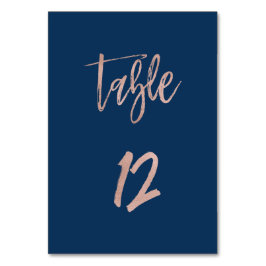 Gold-Glam-Chic-Hochzeitsfeier der Marine & Rose Ti Tischnummer