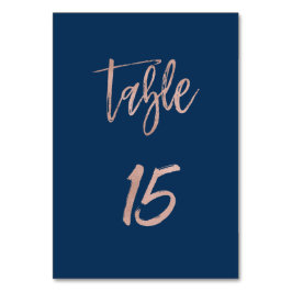 Gold-Glam-Chic-Hochzeitsfeier der Marine & Rose Ti Tischnummer