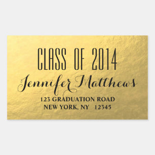 Gold Glam Class of 2014 Abschluss Address Sticker