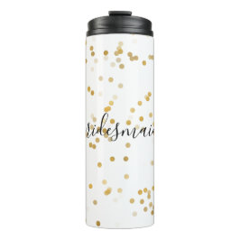 Gold Glam Confetti Bridesmaid Thermosbecher