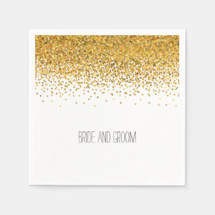 Gold Glam Confetti Dots Serviette