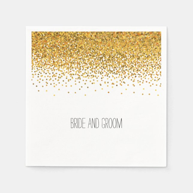Gold Glam Confetti Dots Serviette (Vorderseite)