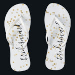 Gold Glam Confetti Flip Flops<br><div class="desc">Goldglam Konfetti Hochzeit personalisierte Maid Flip Flops</div>