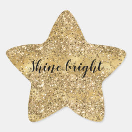 Gold Glam Confetti Glitzer Personalisiert Stern-Aufkleber