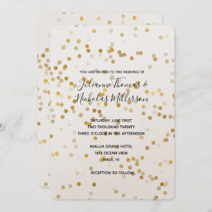 Gold Glam Confetti Wedding Invites Einladung