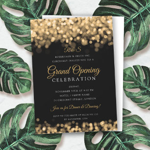 Gold Glam Corporate Grand Opening Monogram Einladung