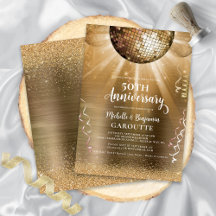 Gold Glam Disco Ball 50 Jahre Hochzeit