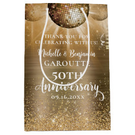Gold Glam Disco Ball 50 Jahre Hochzeit Mittlere Geschenktüte