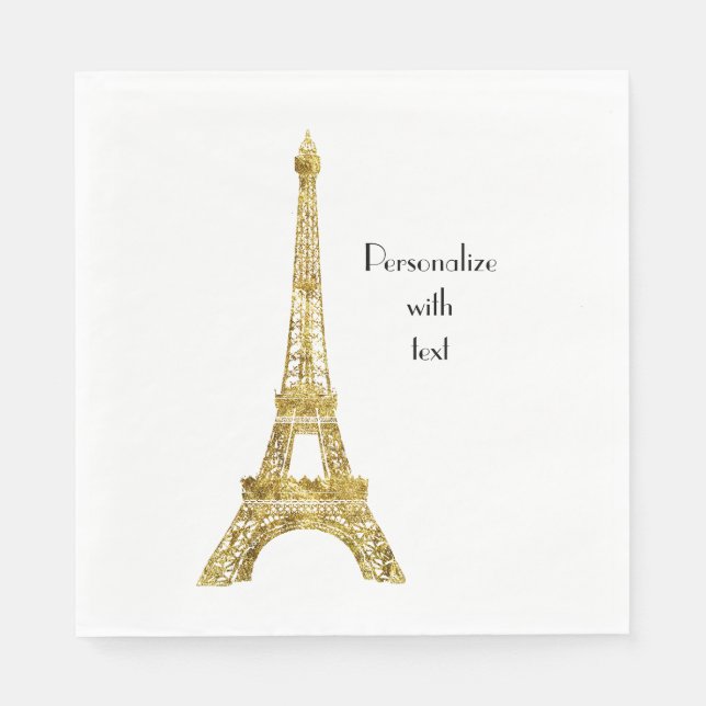 Gold Glam Eiffel Tower Serviette (Vorderseite)