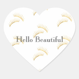 Gold Glam Eyelashes Herz-Aufkleber