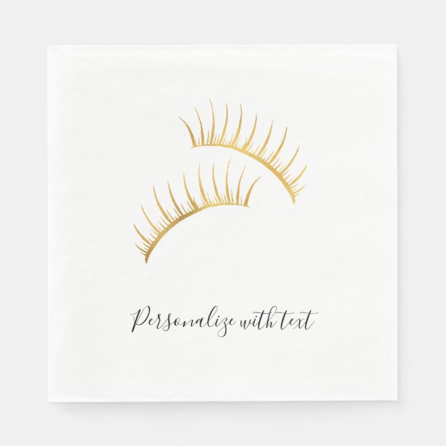 Gold Glam Eyelashes Serviette (Vorderseite)