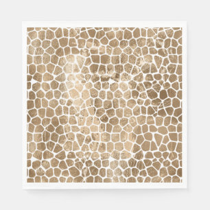Gold Glam Giraffe Print Serviette