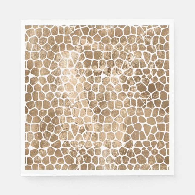 Gold Glam Giraffe Print Serviette (Vorderseite)