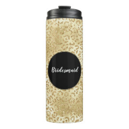 Gold Glam Glitter Leopardenprint  Thermosbecher