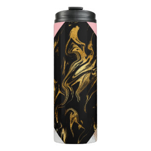 Gold Glam Glitter Marmor Thermosbecher