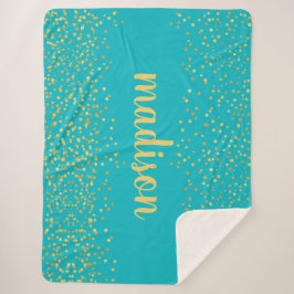 Gold Glam Glitzer Confetti | PERSONALISIERT AQUAMA Sherpadecke