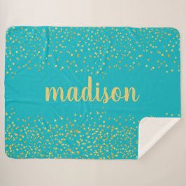 Gold Glam Glitzer Confetti | PERSONALISIERT AQUAMA Sherpadecke