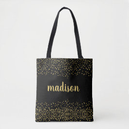 Gold Glam Glitzer Confetti | Personalisiert Schwar