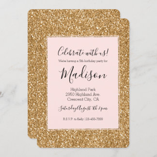 Gold Glam Glitzer Einladung